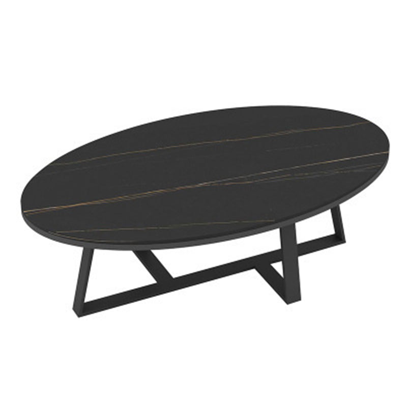 1 Slate Oval Coffee Table Modern Cocktail Table for Living Room
