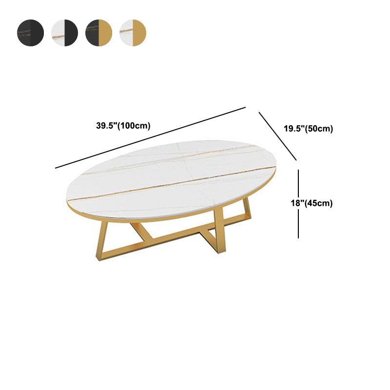 1 Slate Oval Coffee Table Modern Cocktail Table for Living Room