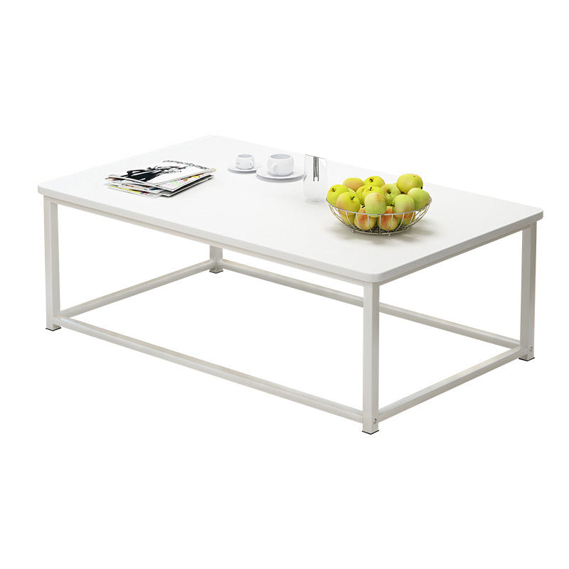 Modern Style Rectangular Wood Table with Black/bass and Metal Frame Base Coffee Table