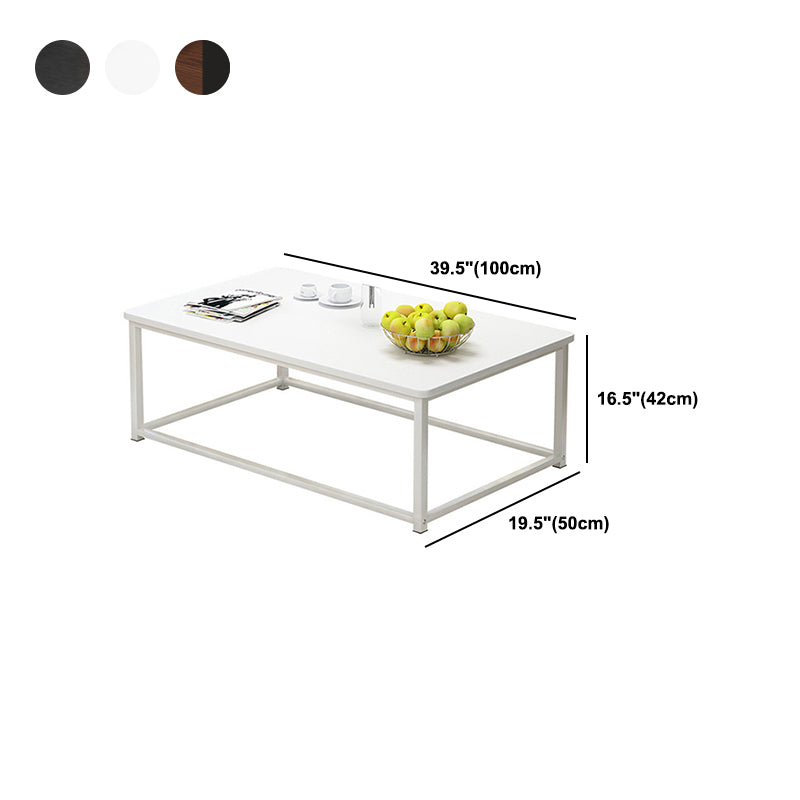 Modern Style Rectangular Wood Table with Black/bass and Metal Frame Base Coffee Table