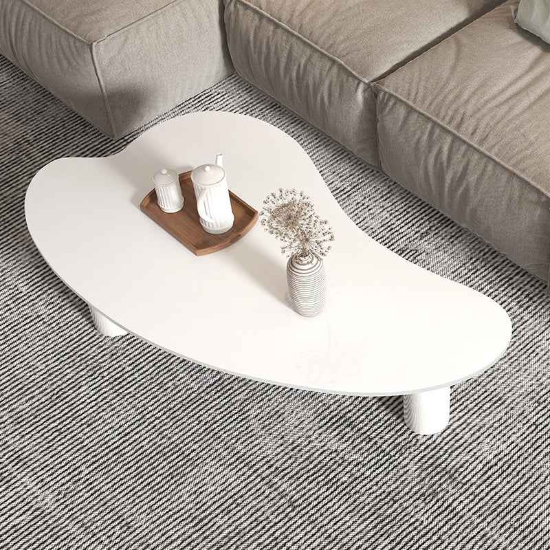 Modern Slate 3 Legs Coffee Table Single White Cocktail Table