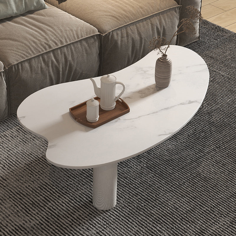 Modern Slate 3 Legs Coffee Table Single White Cocktail Table