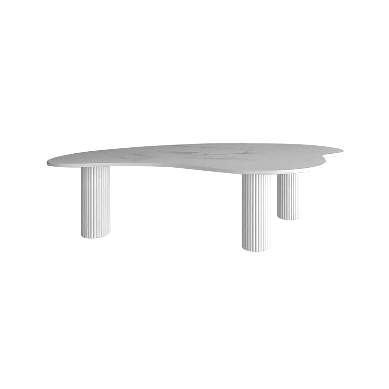 Modern Slate 3 Legs Coffee Table Single White Cocktail Table