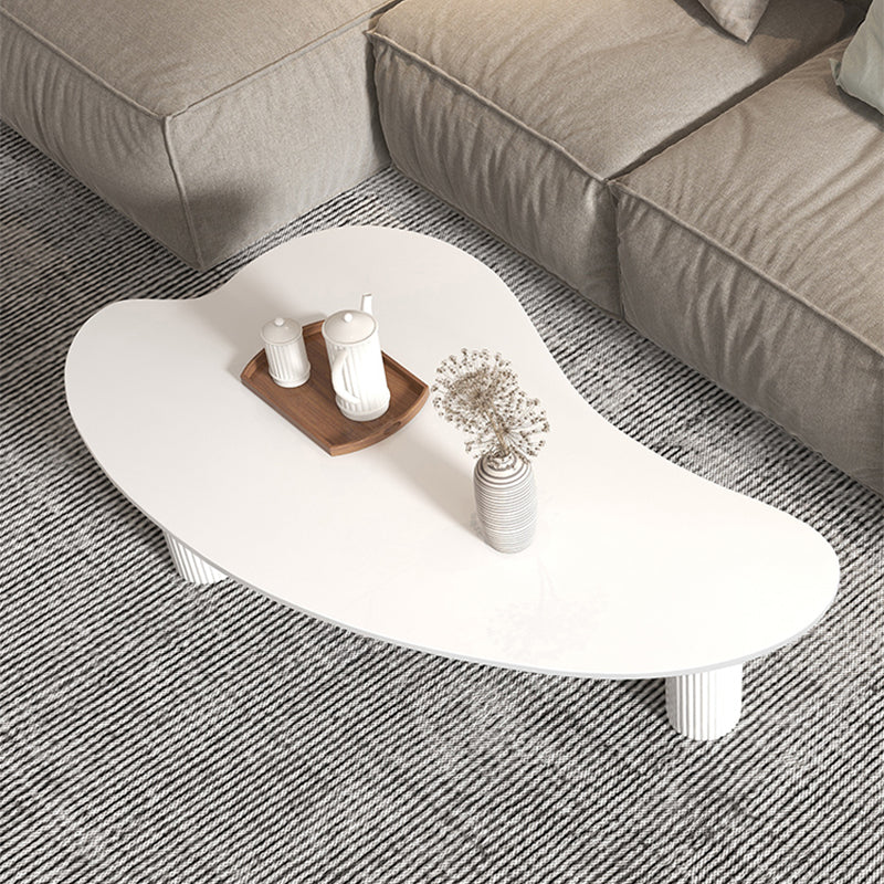 Modern Slate 3 Legs Coffee Table Single White Cocktail Table