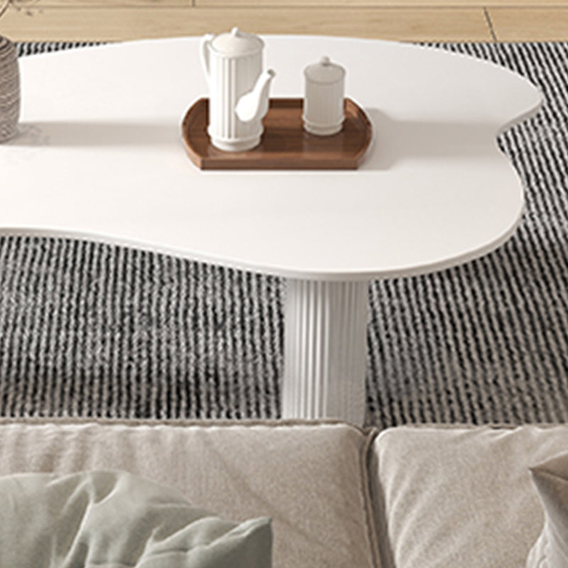 Modern Slate 3 Legs Coffee Table Single White Cocktail Table
