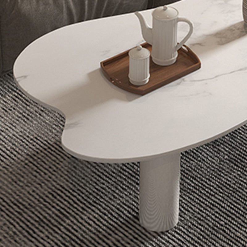 Modern Slate 3 Legs Coffee Table Single White Cocktail Table