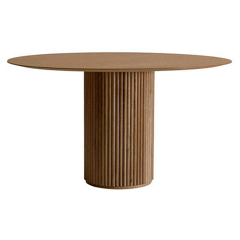 Modern Style Round Wooden Table with Pedestal Base Coffee Table