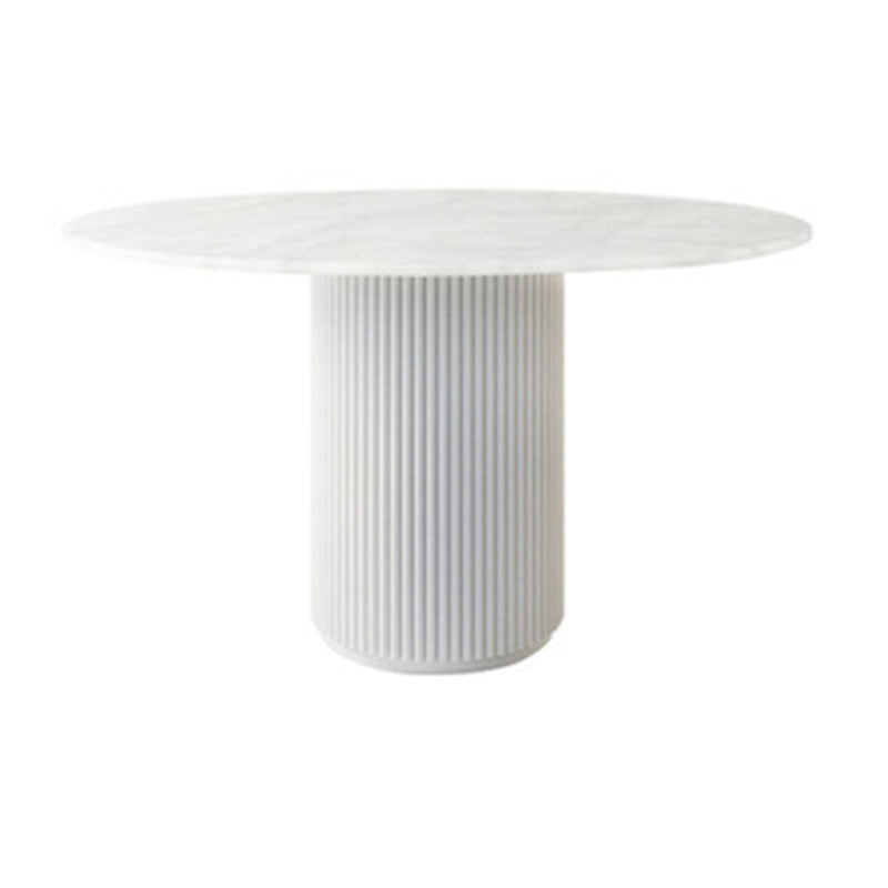 Modern Style Round Wooden Table with Pedestal Base Coffee Table