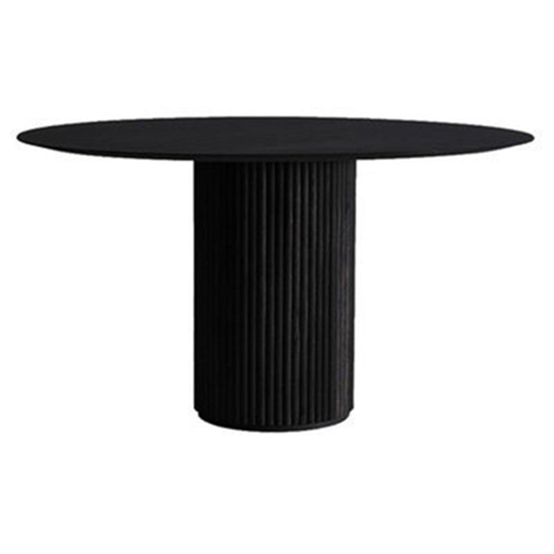 Modern Style Round Wooden Table with Pedestal Base Coffee Table