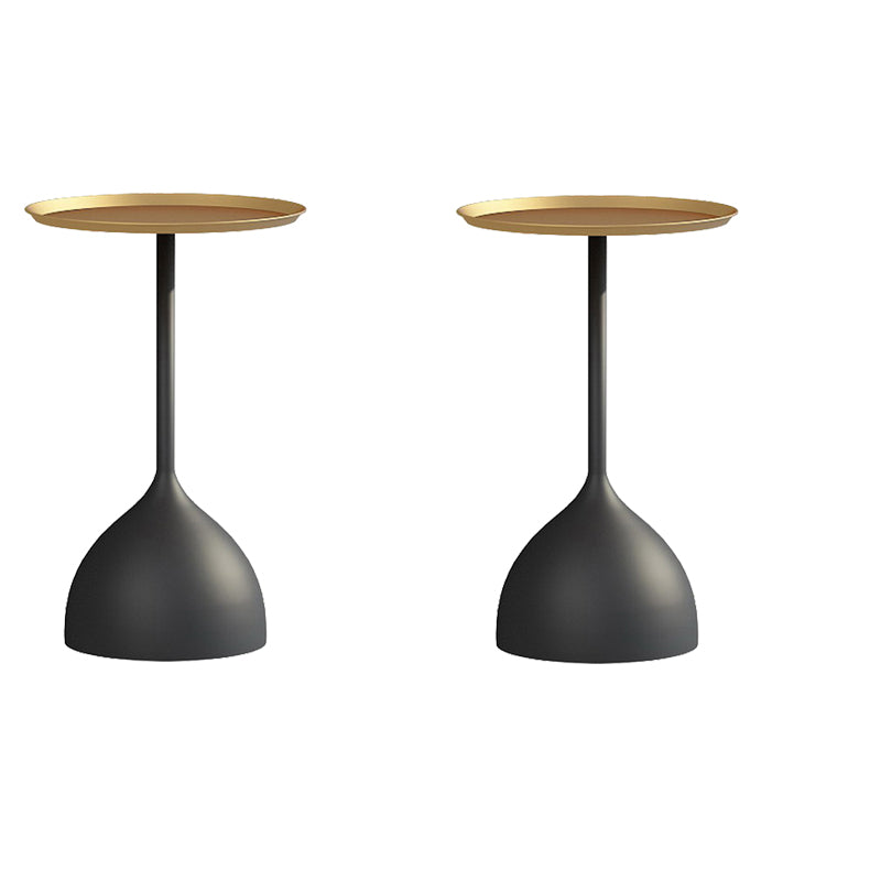 Contemporary 21.7" Tall Pedestal Table Slate Top Round Side End Table