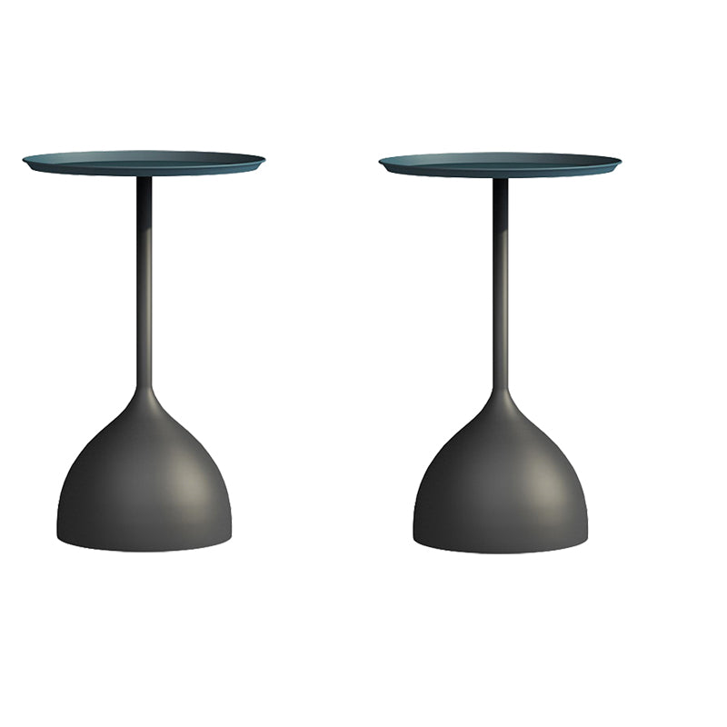 Contemporary 21.7" Tall Pedestal Table Slate Top Round Side End Table