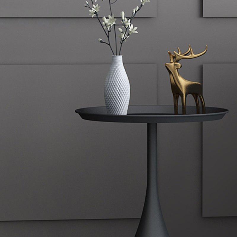 Contemporary 21.7" Tall Pedestal Table Slate Top Round Side End Table