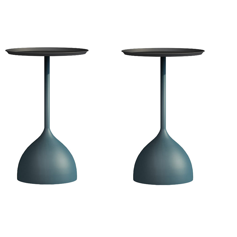 Contemporary 21.7" Tall Pedestal Table Slate Top Round Side End Table
