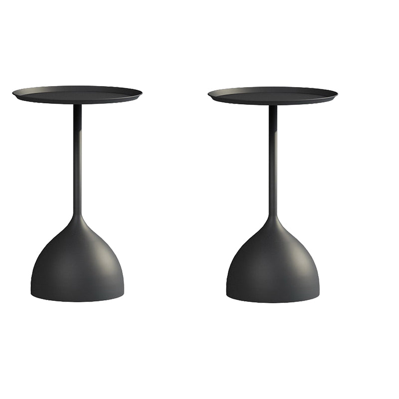 Contemporary 21.7" Tall Pedestal Table Slate Top Round Side End Table