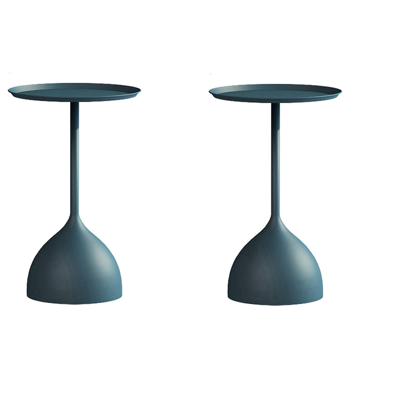 Contemporary 21.7" Tall Pedestal Table Slate Top Round Side End Table