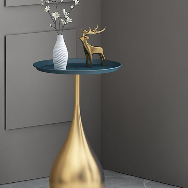 Contemporary 21.7" Tall Pedestal Table Slate Top Round Side End Table