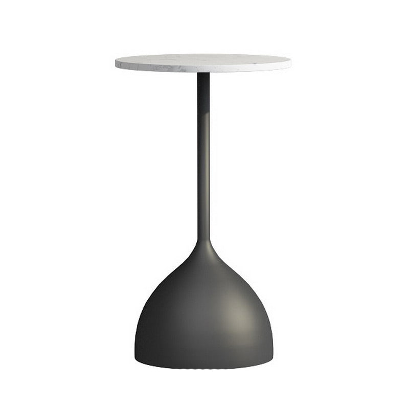 Contemporary 21.7" Tall Pedestal Table Slate Top Round Side End Table
