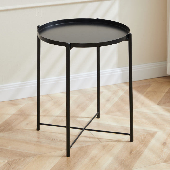 Iron Living Room Side Table Tray Table Pedestal End Table - 16.54" W x 16.54" D x 20.67" H