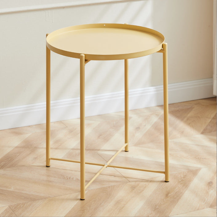 Iron Living Room Side Table Tray Table Pedestal End Table - 16.54" W x 16.54" D x 20.67" H