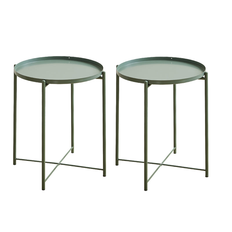 Iron Living Room Side Table Tray Table Pedestal End Table - 16.54" W x 16.54" D x 20.67" H