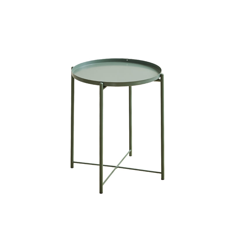 Iron Living Room Side Table Tray Table Pedestal End Table - 16.54" W x 16.54" D x 20.67" H