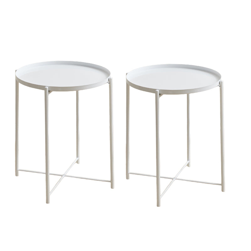 Iron Living Room Side Table Tray Table Pedestal End Table - 16.54" W x 16.54" D x 20.67" H