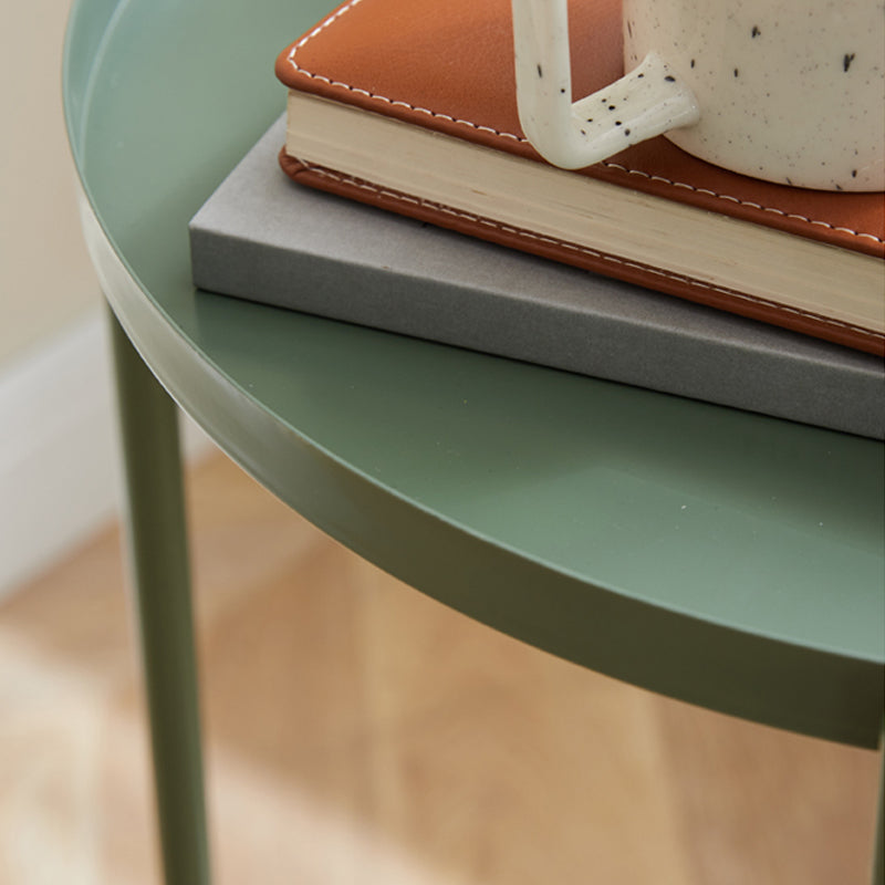 Iron Living Room Side Table Tray Table Pedestal End Table - 16.54" W x 16.54" D x 20.67" H