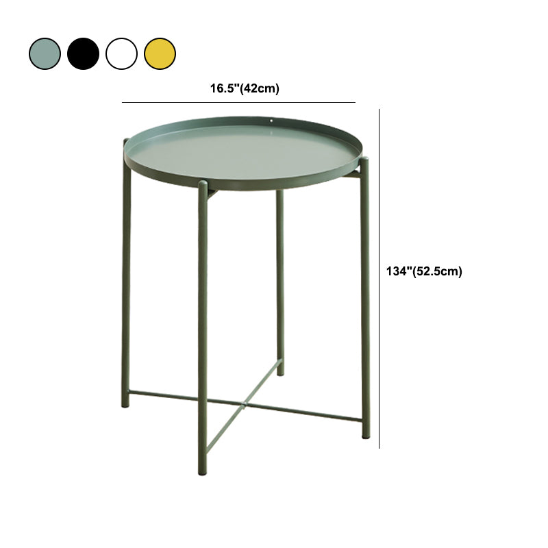 Iron Living Room Side Table Tray Table Pedestal End Table - 16.54" W x 16.54" D x 20.67" H