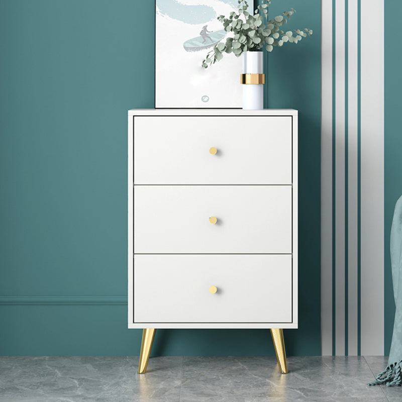 Modern Accent Chest with Storage Drawers and 4 Golden Legs Chest
