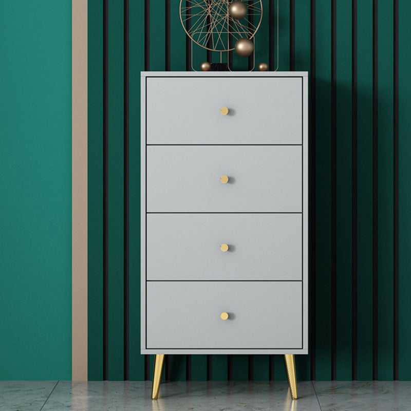 Modern Accent Chest with Storage Drawers and 4 Golden Legs Chest