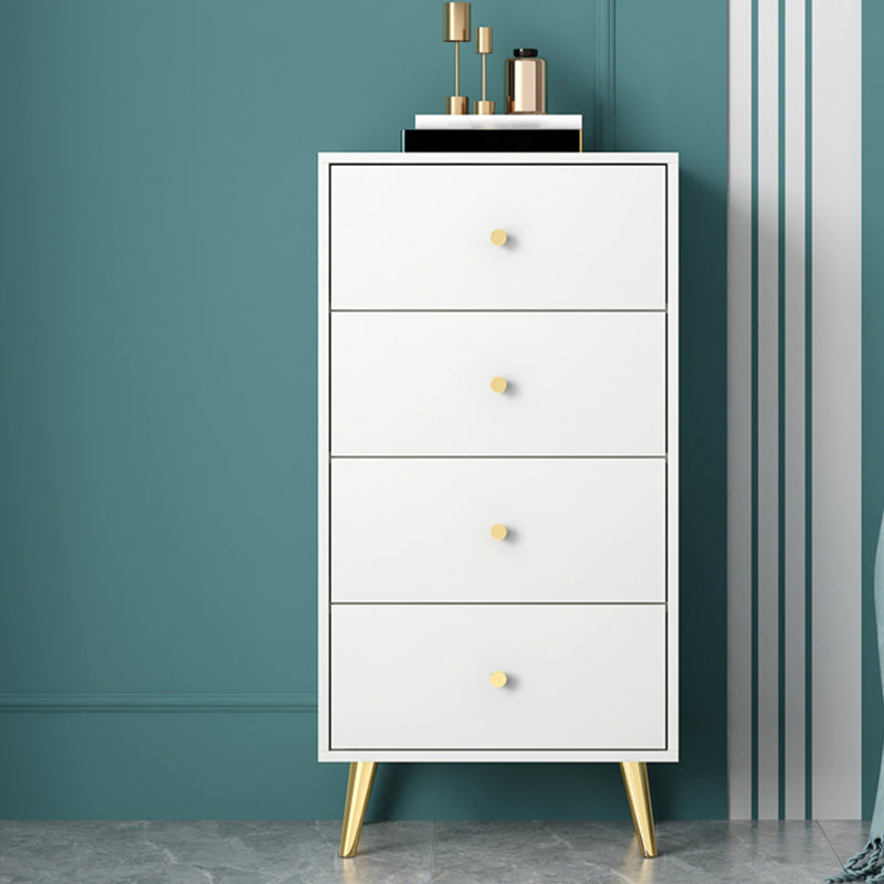 Modern Accent Chest with Storage Drawers and 4 Golden Legs Chest