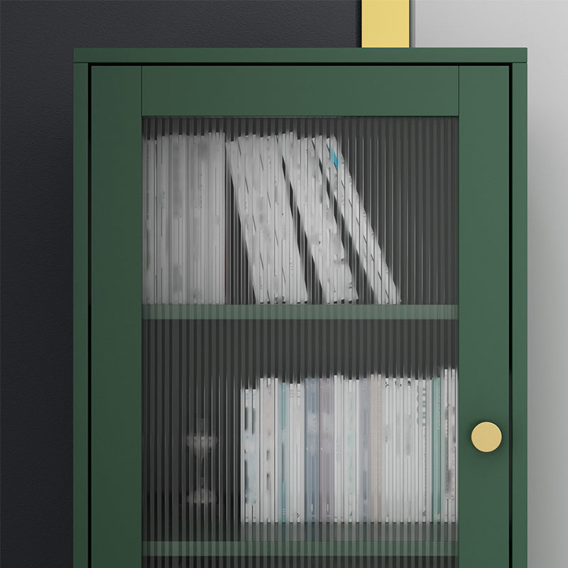 Modern Wooden Accent Cabinet with 2 Drawers and Glass Door Cabinet
