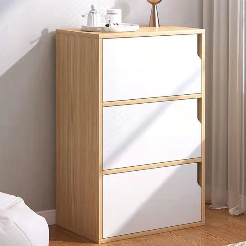 Contemporary Wooden Side Cabinet with Storage Shelves and Doors