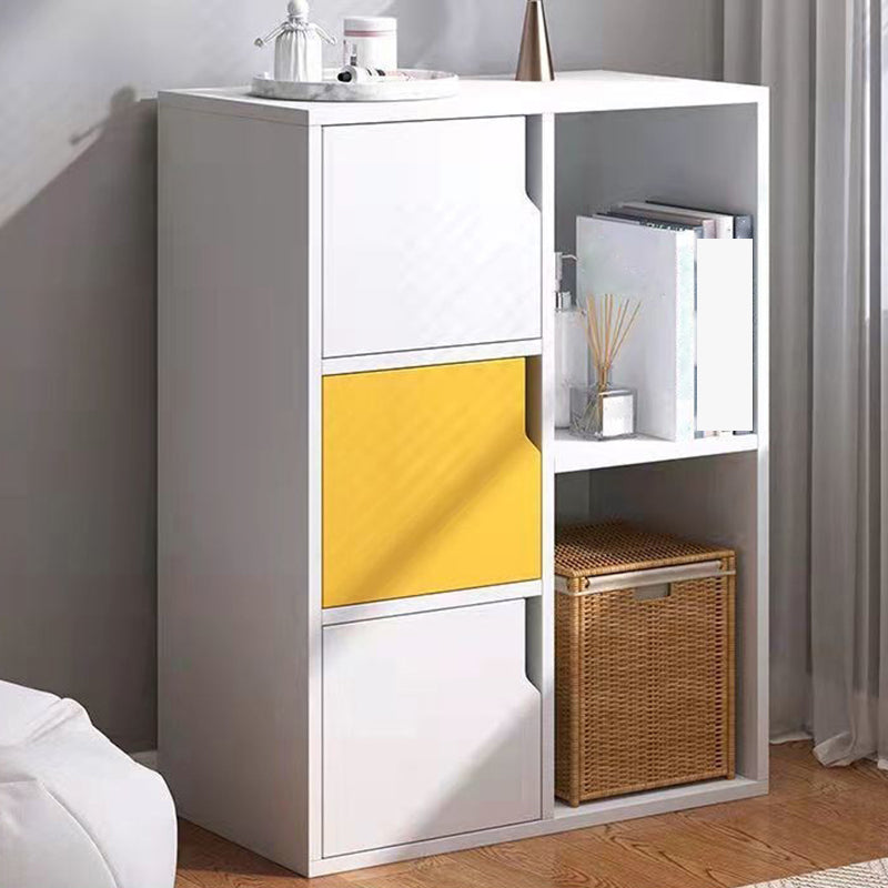 Contemporary Wooden Side Cabinet with Storage Shelves and Doors