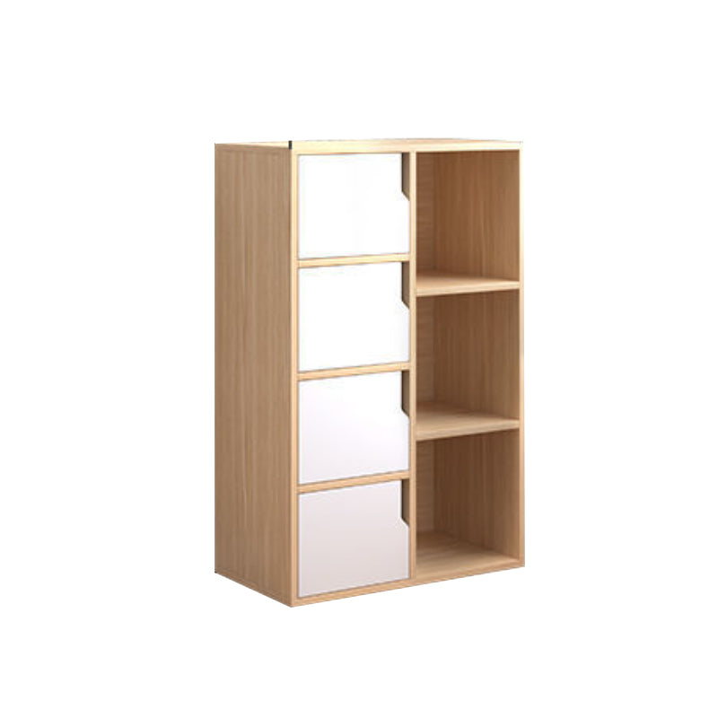 Contemporary Wooden Side Cabinet with Storage Shelves and Doors