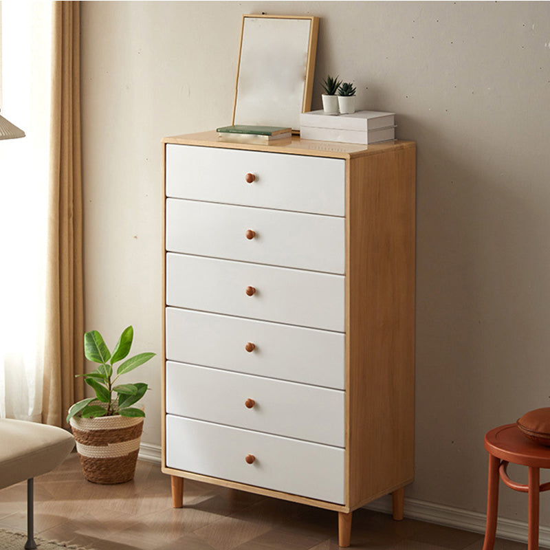 Modern Solid Wood Chest with 4 Natural Legs and Soft Close Drawers