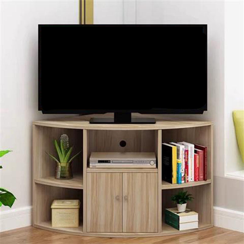 Contemporary Corner TV Stand Console Wooden TV Stand with 2 Doors