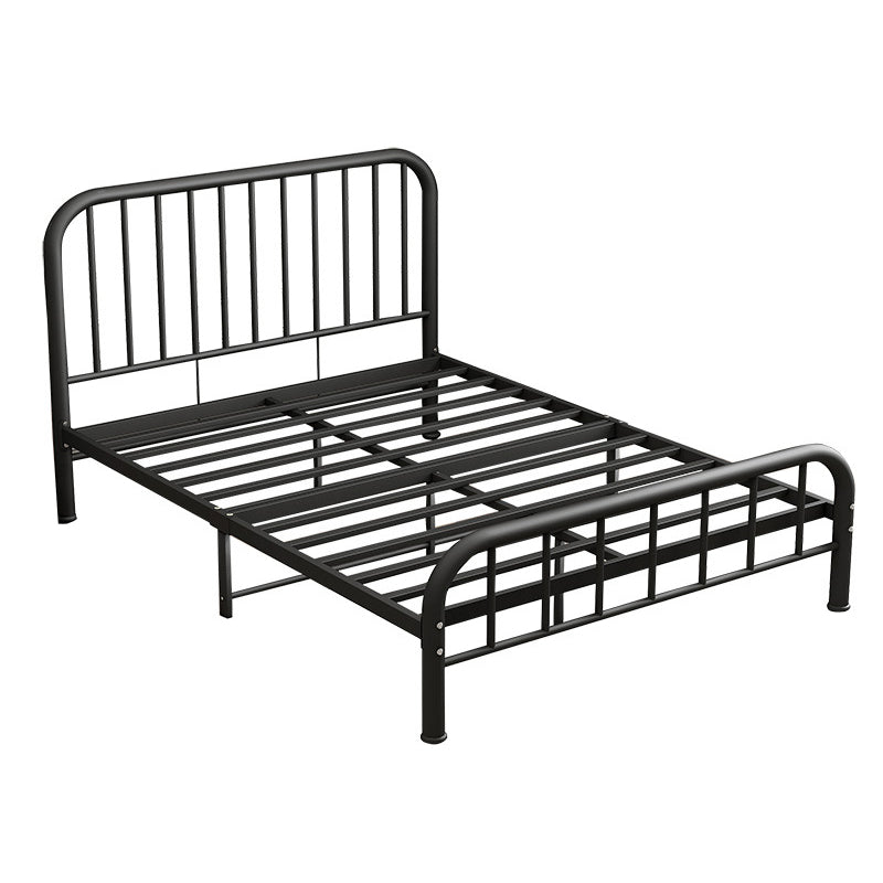 Modern Style Metal in Black/white Slatted Bed with Headboard