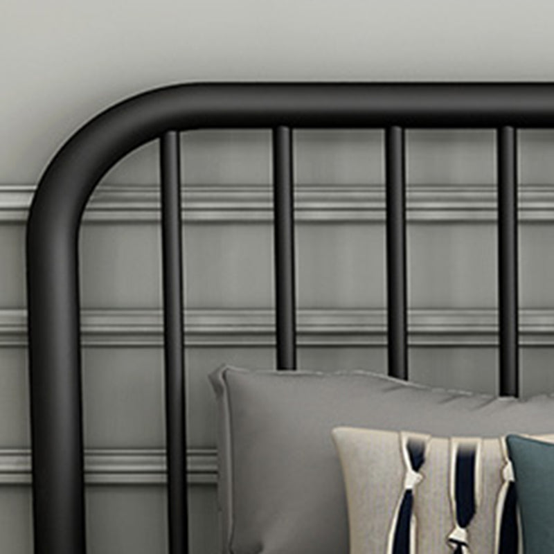 Modern Style Metal in Black/white Slatted Bed with Headboard
