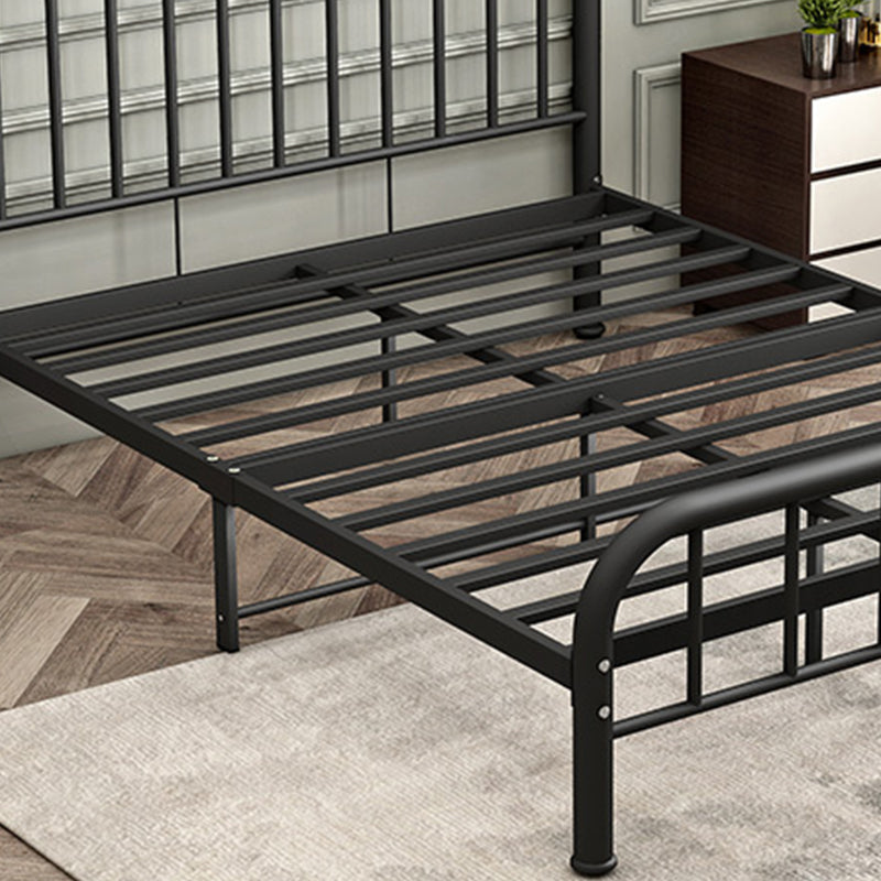 Modern Style Metal in Black/white Slatted Bed with Headboard