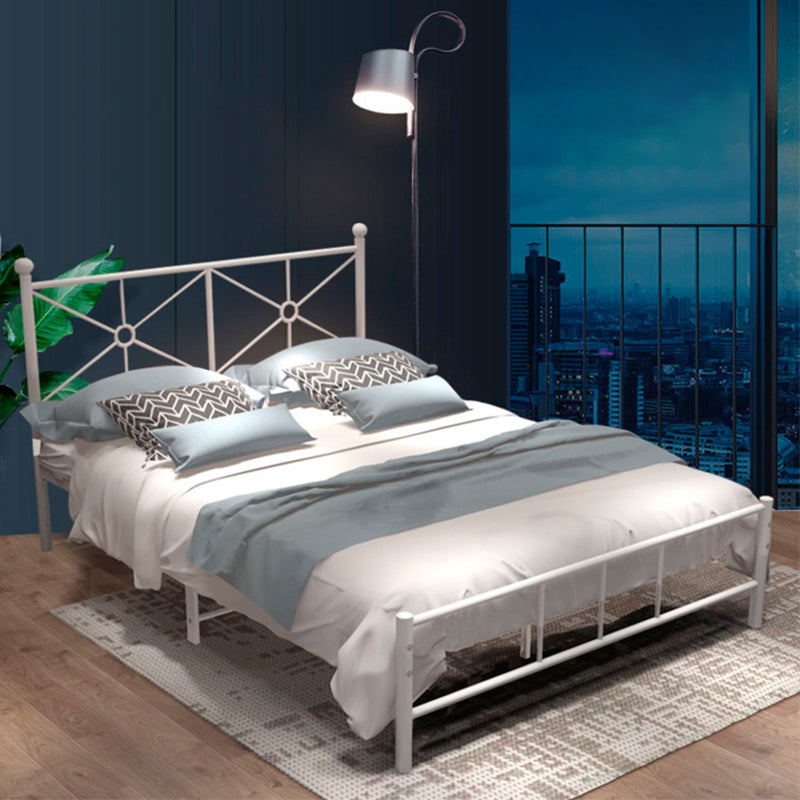 Wire-Grid Open-Frame BedIron Bed Frame with Headboard 39 inch