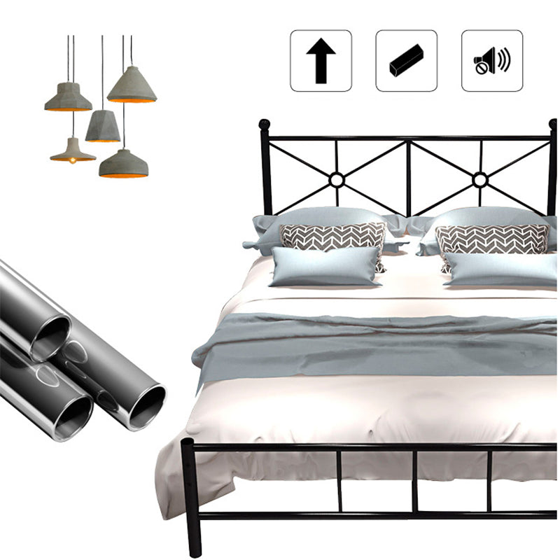 Wire-Grid Open-Frame BedIron Bed Frame with Headboard 39 inch