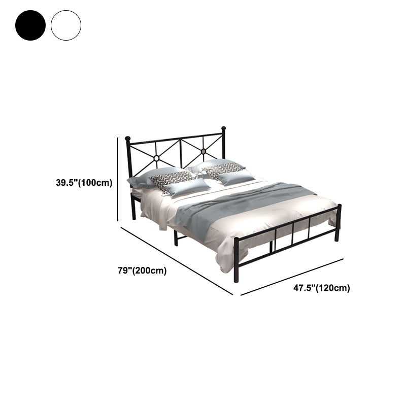 Wire-Grid Open-Frame BedIron Bed Frame with Headboard 39 inch