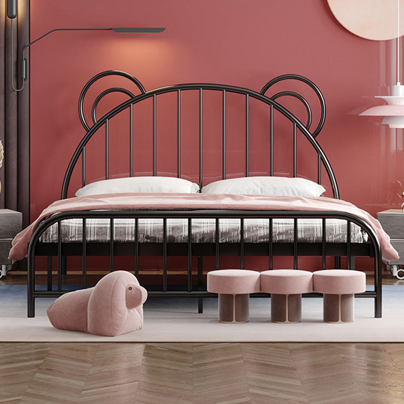 Contemporary Metal Arched Standard Bed with Open-Frame Headboard