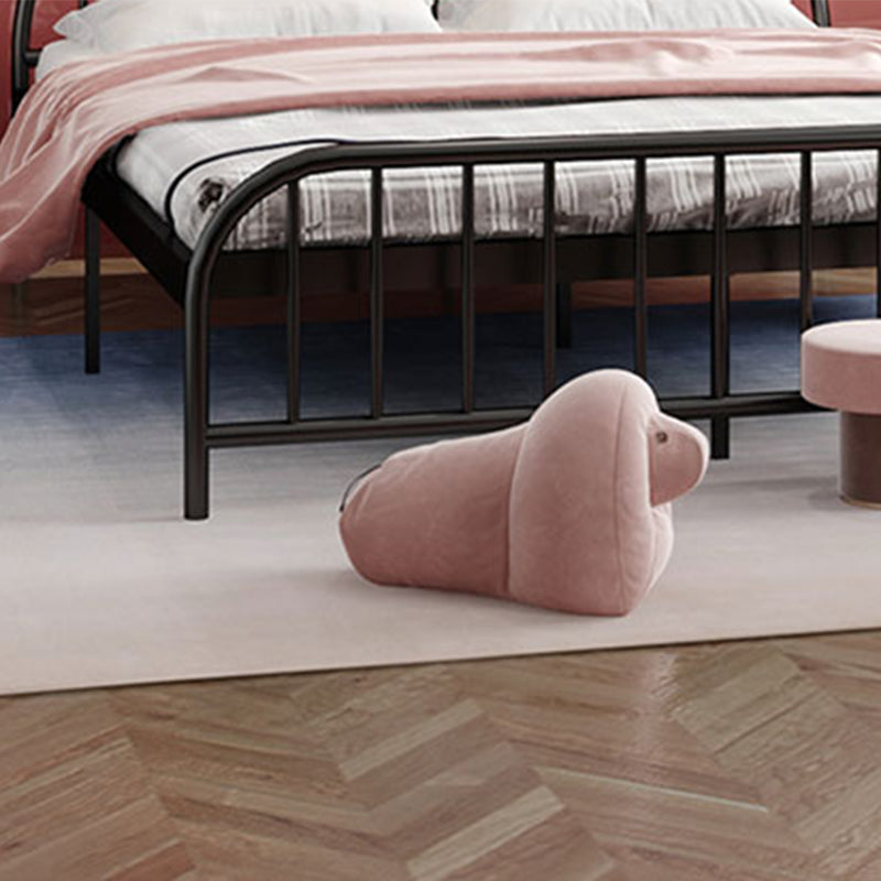 Contemporary Metal Arched Standard Bed with Open-Frame Headboard