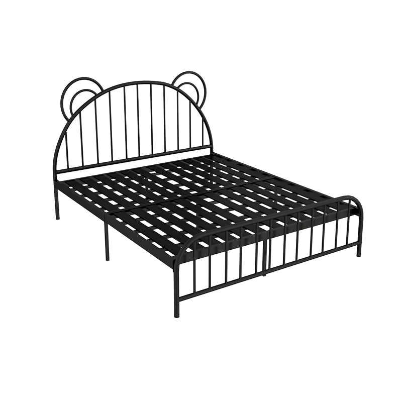 Contemporary Metal Arched Standard Bed with Open-Frame Headboard