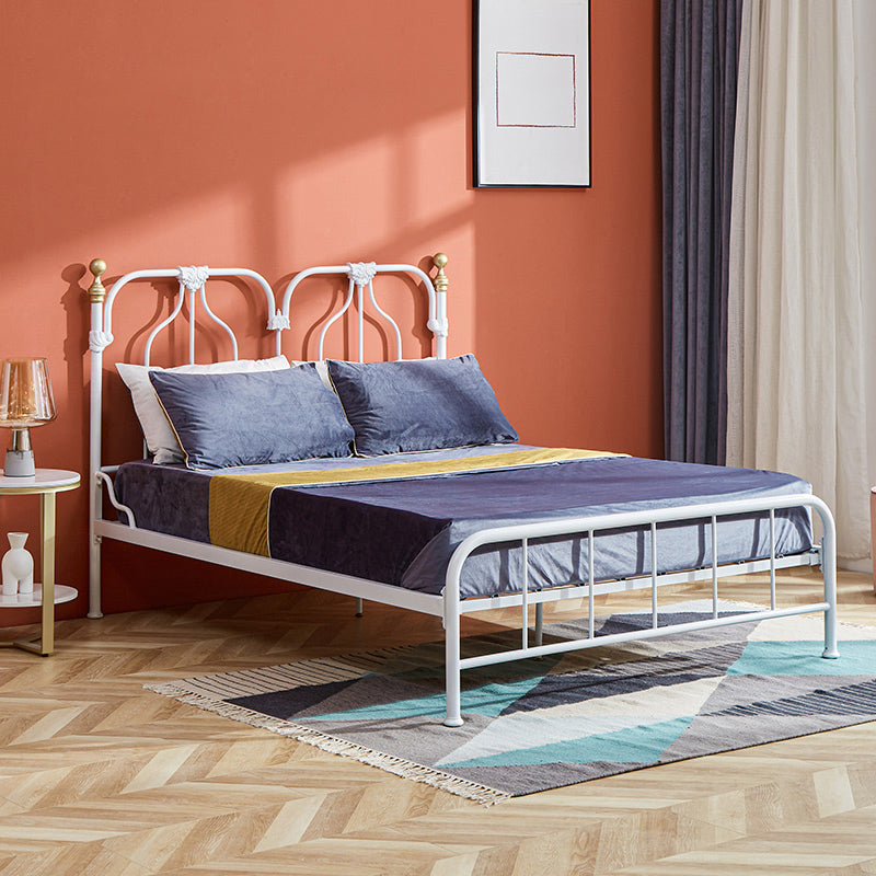 49.21" Modernism Metal Bed with Headboard Low Profile Standard Bed