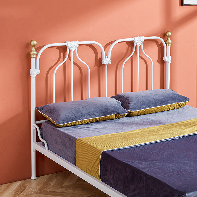 49.21" Modernism Metal Bed with Headboard Low Profile Standard Bed