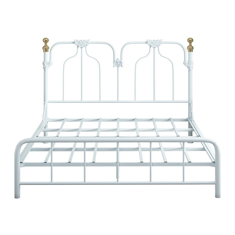 49.21" Modernism Metal Bed with Headboard Low Profile Standard Bed