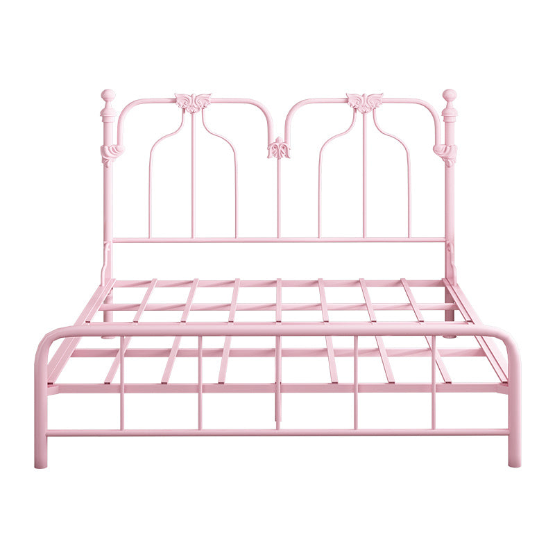 49.21" Modernism Metal Bed with Headboard Low Profile Standard Bed